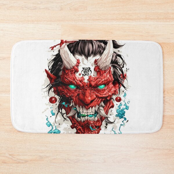 Item preview, Crimson Oni with Turquoise Spirit Flames designed and sold by SquareSign.
