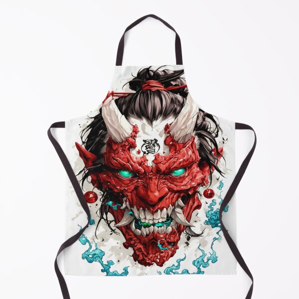 Item preview, Crimson Oni with Turquoise Spirit Flames designed and sold by SquareSign.