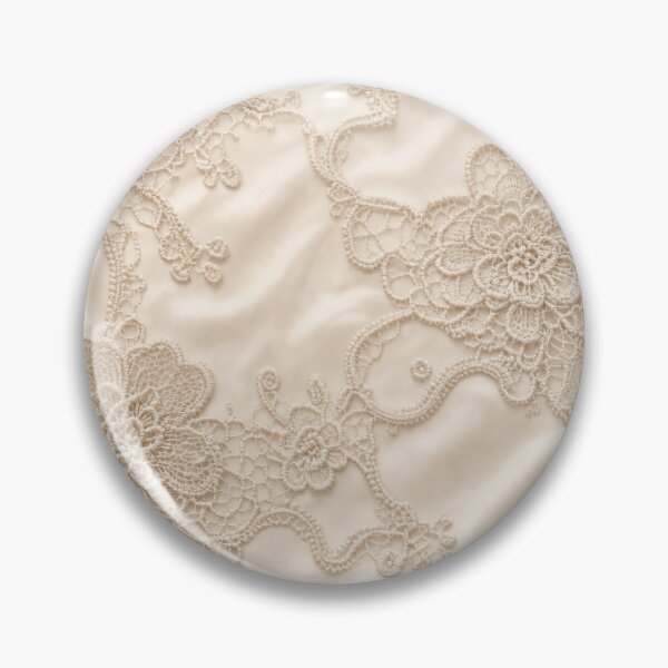 Item preview, Vintage Champagne Beige Floral Guipure Lace Pattern – Delicate Cream Crochet Lace Embroidery on Soft Satin Fabric Texture for Romantic Decor and Accessories designed and sold by SurfaceCraft Studio.