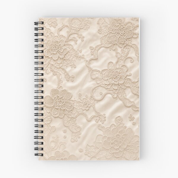 Item preview, Vintage Champagne Beige Floral Guipure Lace Pattern – Delicate Cream Crochet Lace Embroidery on Soft Satin Fabric Texture for Romantic Decor and Accessories designed and sold by SurfaceCraft Studio.