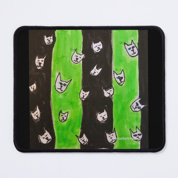 Item preview, Green and Black, wallpaper of cats designed and sold by DancingCreek.