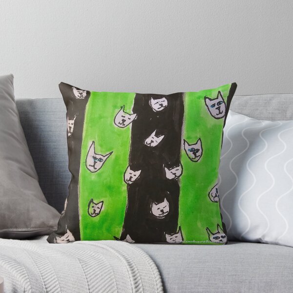 Item preview, Green and Black, wallpaper of cats designed and sold by DancingCreek.