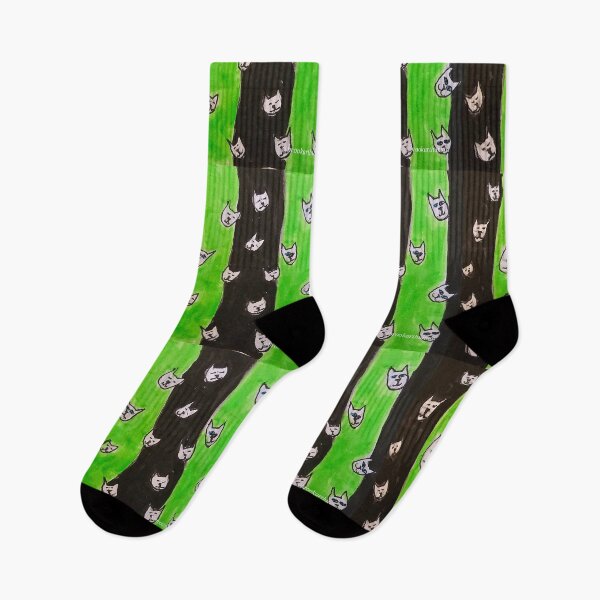 Item preview, Green and Black, wallpaper of cats designed and sold by DancingCreek.