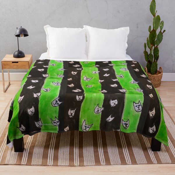 Item preview, Green and Black, wallpaper of cats designed and sold by DancingCreek.