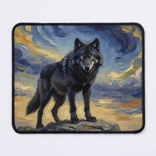 Item preview, Mystic Black Wolf – Moonlit Wild designed and sold by RkskArt.