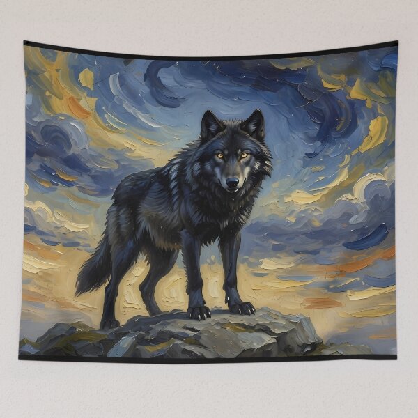 Item preview, Mystic Black Wolf – Moonlit Wild designed and sold by RkskArt.