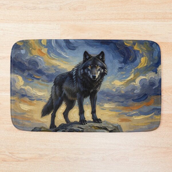 Item preview, Mystic Black Wolf – Moonlit Wild designed and sold by RkskArt.