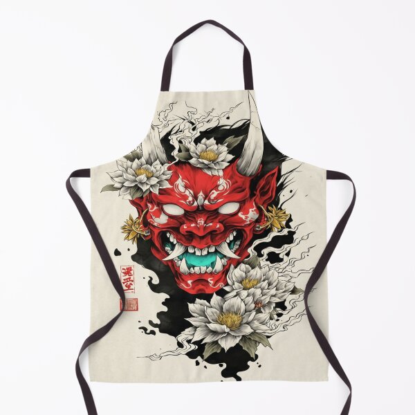 Item preview, Red Oni and White Lotus Flowers designed and sold by SquareSign.