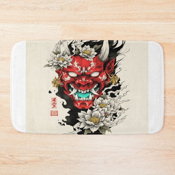 Item preview, Red Oni and White Lotus Flowers designed and sold by SquareSign.