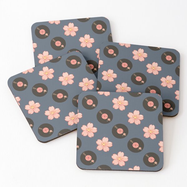 Item preview, Vintage Vinyl Records and Floral Music Pattern 1 designed and sold by SimplePoDesign.