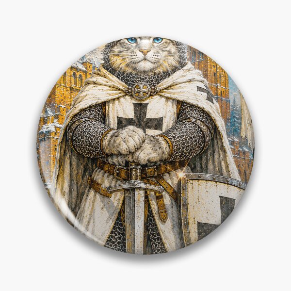 Item preview, The Cat Knight of the Teutonic Order ⚔️ designed and sold by FULLCOLOR2099.