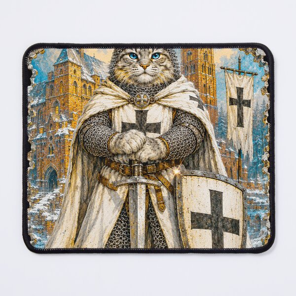 Item preview, The Cat Knight of the Teutonic Order ⚔️ designed and sold by FULLCOLOR2099.