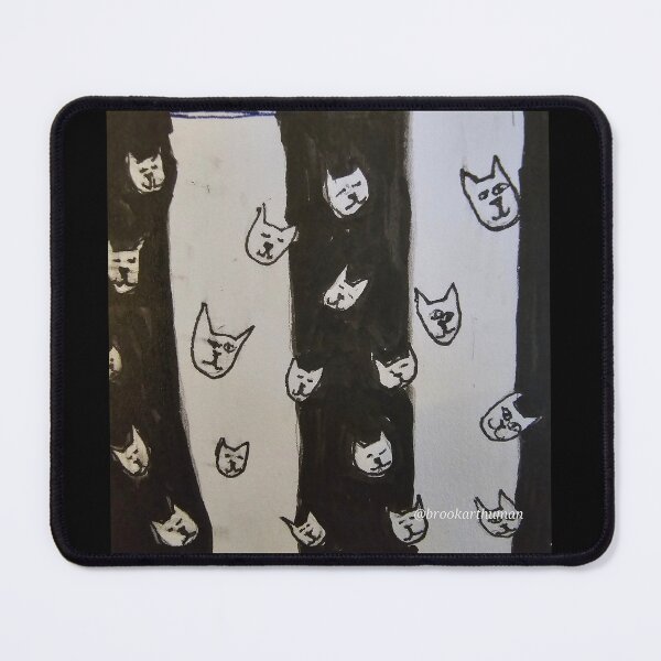 Item preview, White and Black, wallpaper of cats designed and sold by DancingCreek.