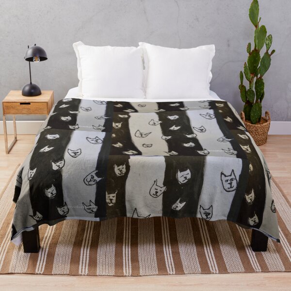 Item preview, White and Black, wallpaper of cats designed and sold by DancingCreek.