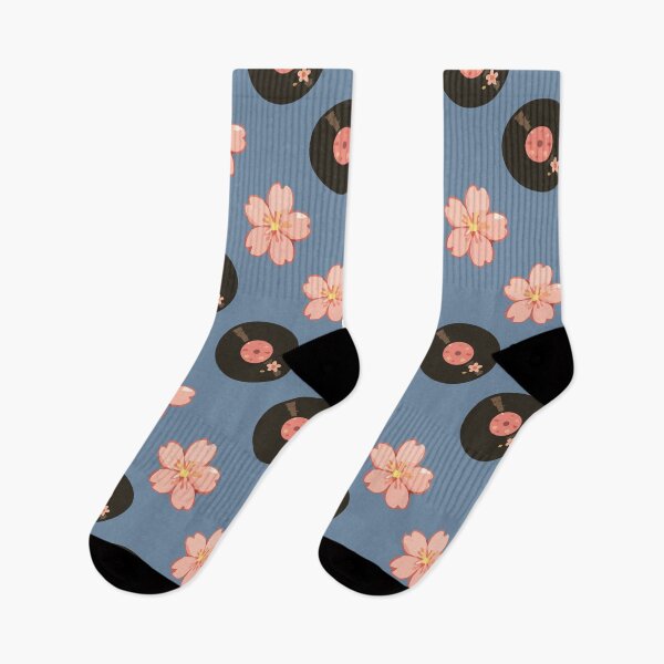 Item preview, Vintage Vinyl Records and Floral Music Pattern 2 designed and sold by SimplePoDesign.