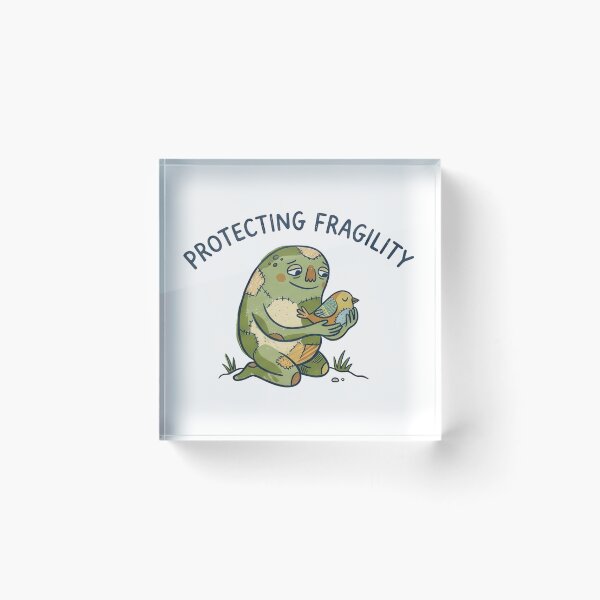 Item preview, Protecting Fragility - Cute Naive Creature Holding Bird designed and sold by TontikDesign.