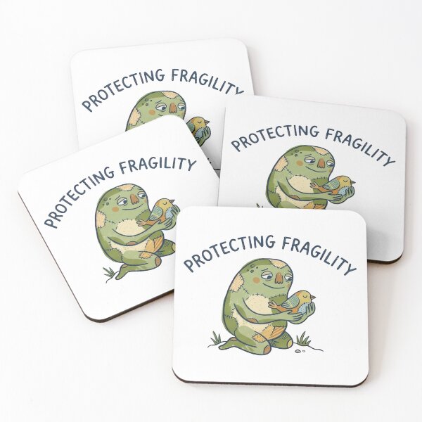 Item preview, Protecting Fragility - Cute Naive Creature Holding Bird designed and sold by TontikDesign.