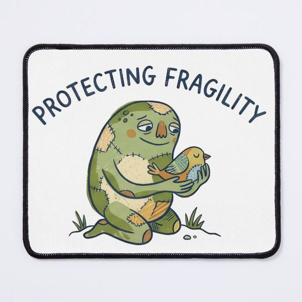 Item preview, Protecting Fragility - Cute Naive Creature Holding Bird designed and sold by TontikDesign.