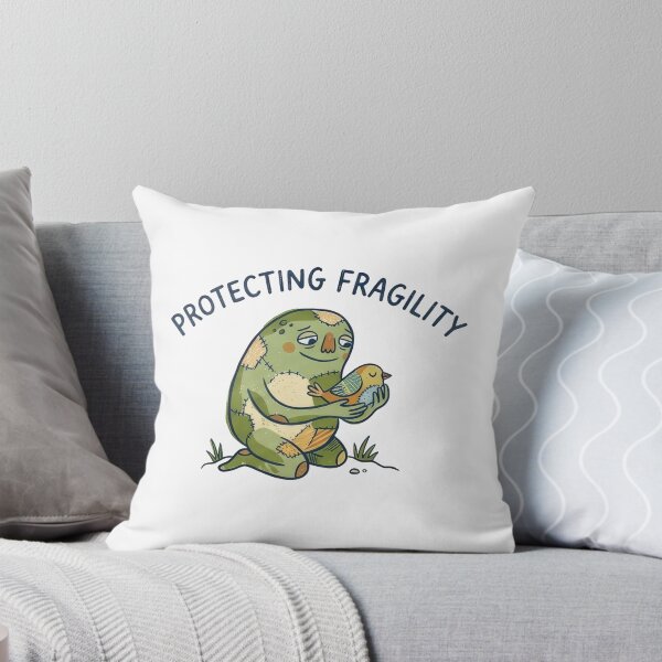 Item preview, Protecting Fragility - Cute Naive Creature Holding Bird designed and sold by TontikDesign.
