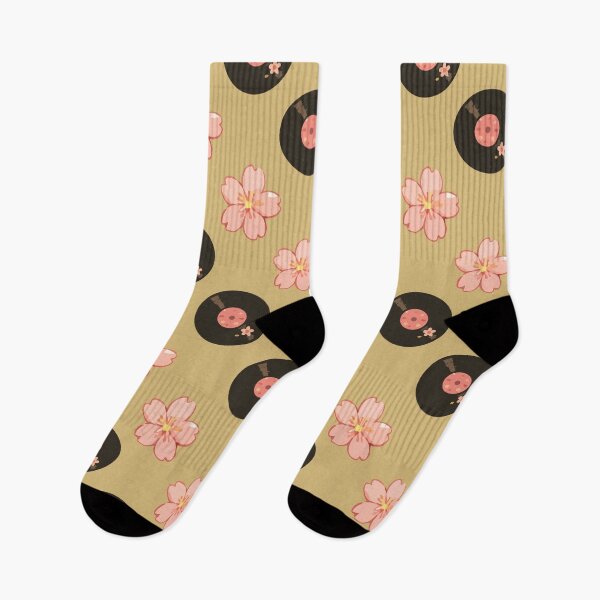 Item preview, Vintage Vinyl Records and Floral Music Pattern 3 designed and sold by SimplePoDesign.