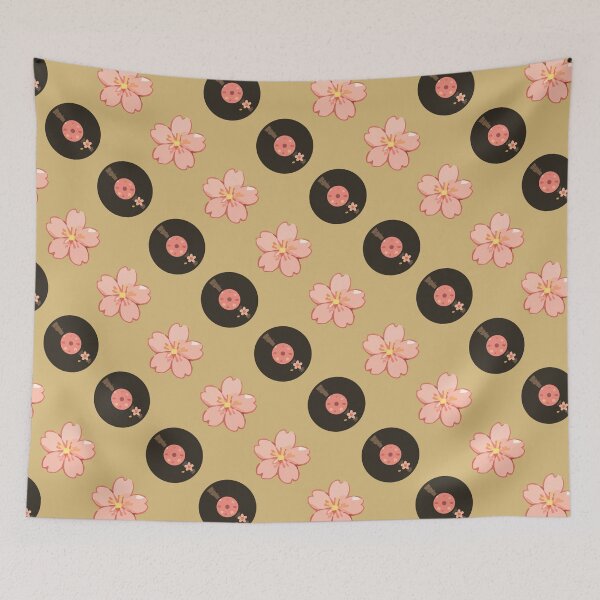 Item preview, Vintage Vinyl Records and Floral Music Pattern 3 designed and sold by SimplePoDesign.