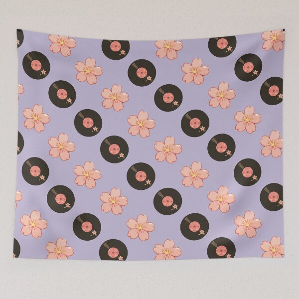 Item preview, Vintage Vinyl Records and Floral Music Pattern 4 designed and sold by SimplePoDesign.