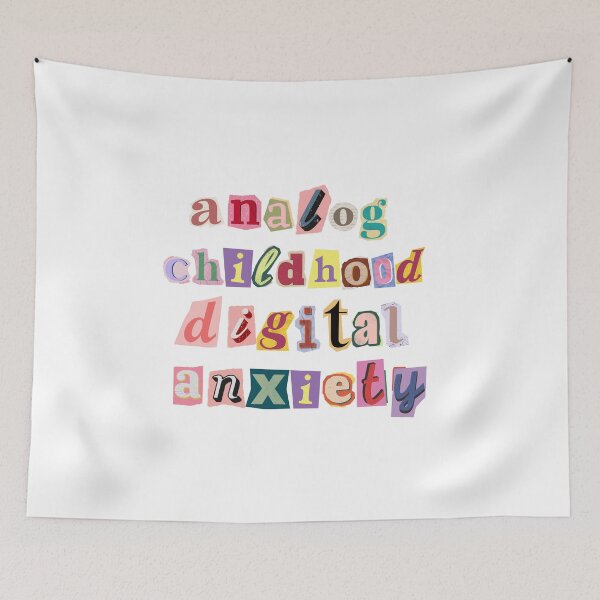 Item preview, Zillennial Analog Childhood Digital Anxiety - Ransom Note Collage designed and sold by Neurospicy Trolls.