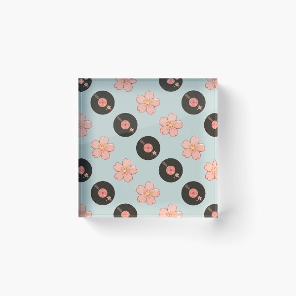 Item preview, Vintage Vinyl Records and Floral Music Pattern 5 designed and sold by SimplePoDesign.