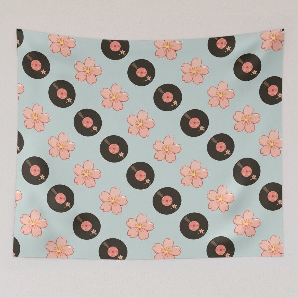 Item preview, Vintage Vinyl Records and Floral Music Pattern 5 designed and sold by SimplePoDesign.