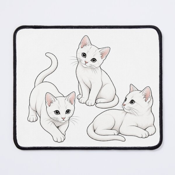 Item preview, Three Cute White Kittens | Sweet Cat Lover Illustration designed and sold by Tee Visions.