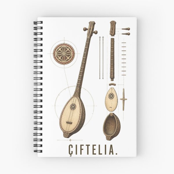 Item preview, Albanian Çiftelia Blueprint Vintage Folk Instrument designed and sold by NorthPeak Studio.