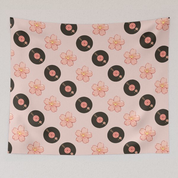 Item preview, Vintage Vinyl Records and Floral Music Pattern 6 designed and sold by SimplePoDesign.