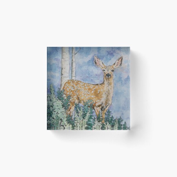 Item preview, Mule deer fawn watercolor  designed and sold by Saltypro.