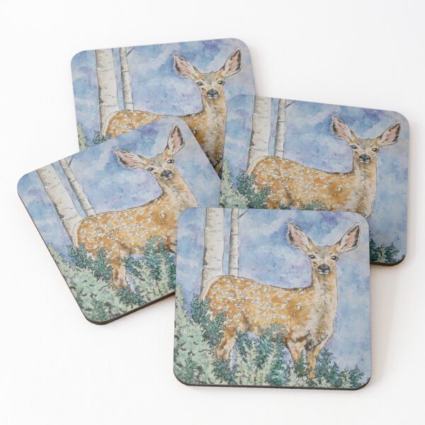 Item preview, Mule deer fawn watercolor  designed and sold by Saltypro.