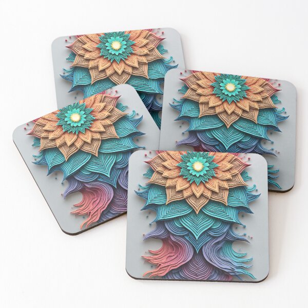 Item preview, A colorful, geometric flower unfolds downwards. designed and sold by Mianku | Für das Leben.