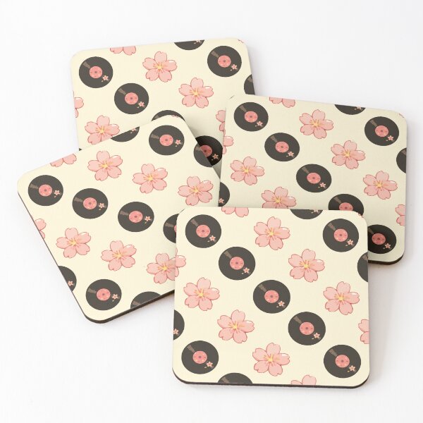 Item preview, Vintage Vinyl Records and Floral Music Pattern 7 designed and sold by SimplePoDesign.