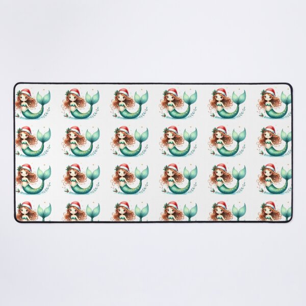 Item preview, Cute Christmas Mermaid Santa Hat Illustration designed and sold by Rutvain.
