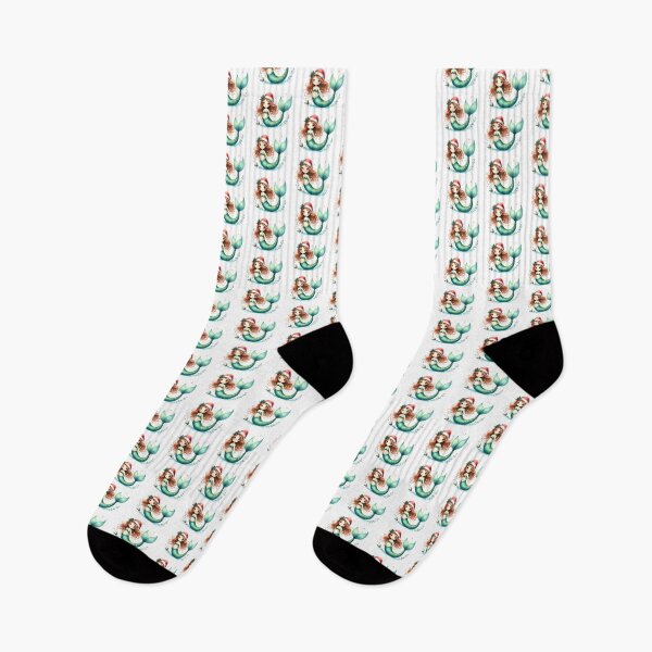 Item preview, Cute Christmas Mermaid Santa Hat Illustration designed and sold by Rutvain.