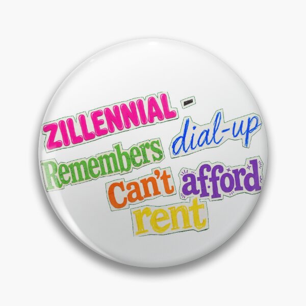 Item preview, Zillennial - Remembers Dial-Up Can't Afford Rent - Funny Colorful Collage designed and sold by Neurospicy Trolls.