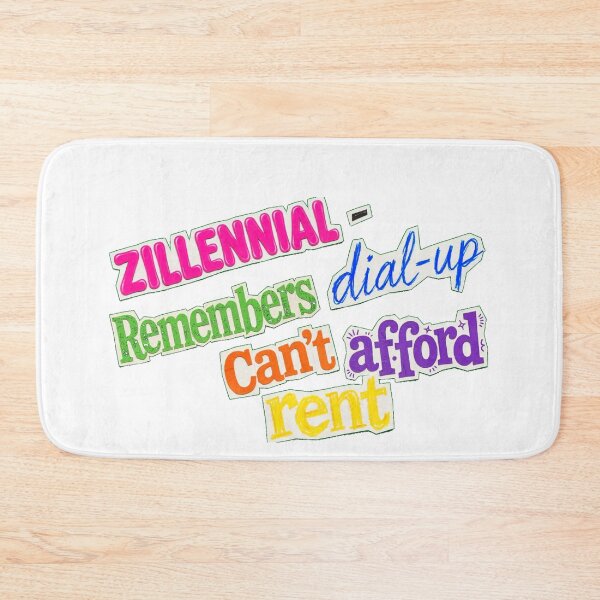 Item preview, Zillennial - Remembers Dial-Up Can't Afford Rent - Funny Colorful Collage designed and sold by Neurospicy Trolls.