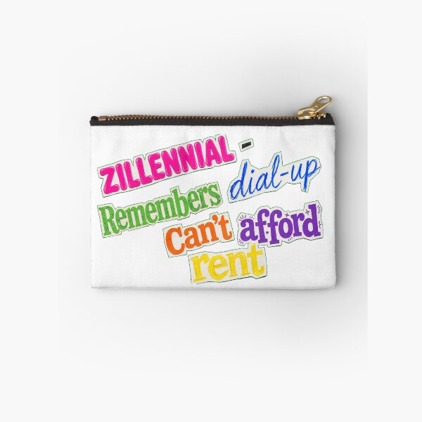 Item preview, Zillennial - Remembers Dial-Up Can't Afford Rent - Funny Colorful Collage designed and sold by Neurospicy Trolls.