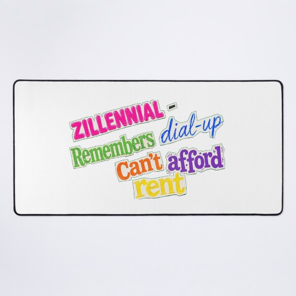 Item preview, Zillennial - Remembers Dial-Up Can't Afford Rent - Funny Colorful Collage designed and sold by Neurospicy Trolls.