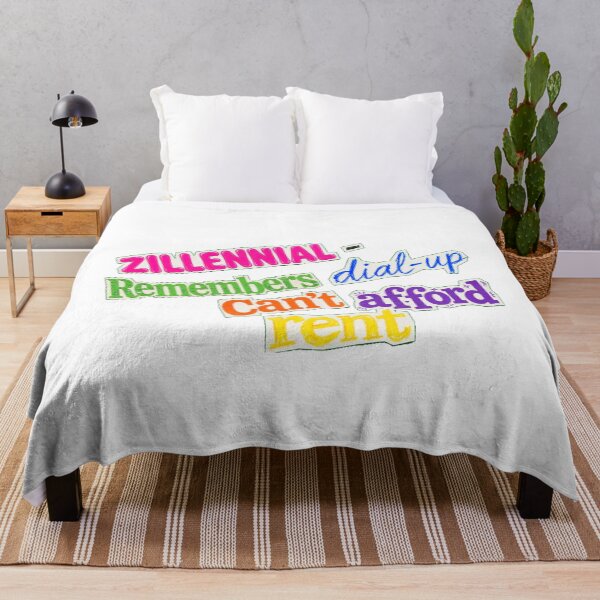 Item preview, Zillennial - Remembers Dial-Up Can't Afford Rent - Funny Colorful Collage designed and sold by Neurospicy Trolls.
