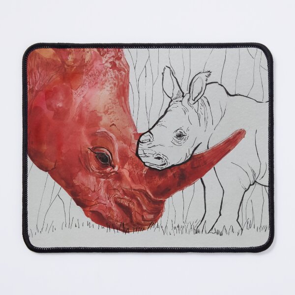 Item preview, Mother Rhino Universal Love Watercolor Art designed and sold by OKNEW.