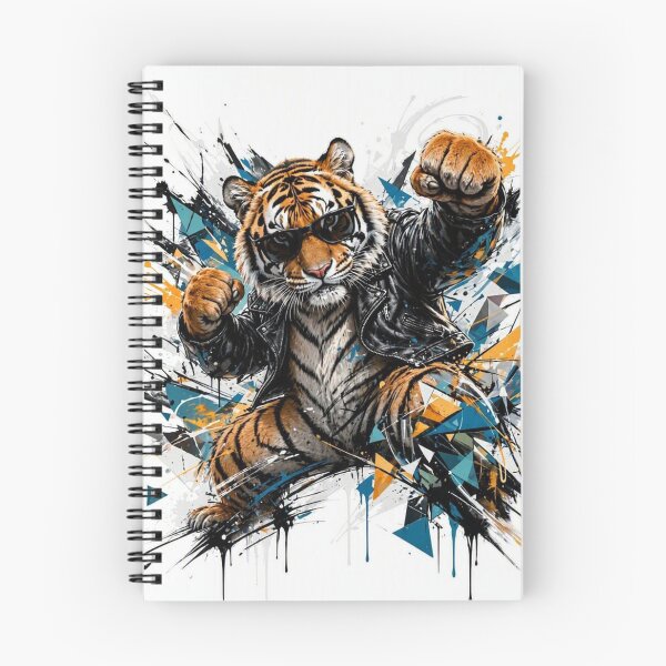 Item preview, Kung Fu Tiger Biker - Retro Graffiti Street Art Tags designed and sold by ExpressoJungle.