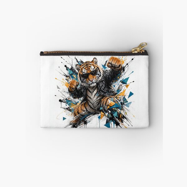 Item preview, Kung Fu Tiger Biker - Retro Graffiti Street Art Tags designed and sold by ExpressoJungle.