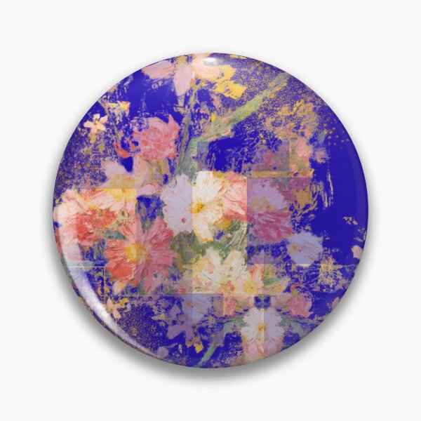 Item preview, Abstract Floral Collage in Blue and Gold designed and sold by Shambhavi_Studio.