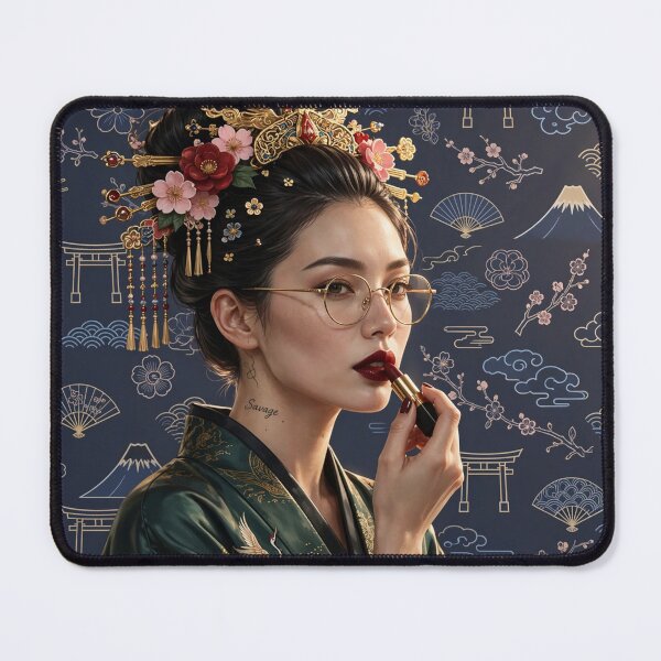 Item preview, Modern Japanese Geisha & Mount Fuji designed and sold by LenNo9881.
