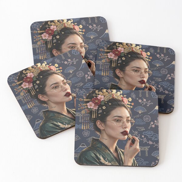 Item preview, Modern Japanese Geisha & Mount Fuji designed and sold by LenNo9881.