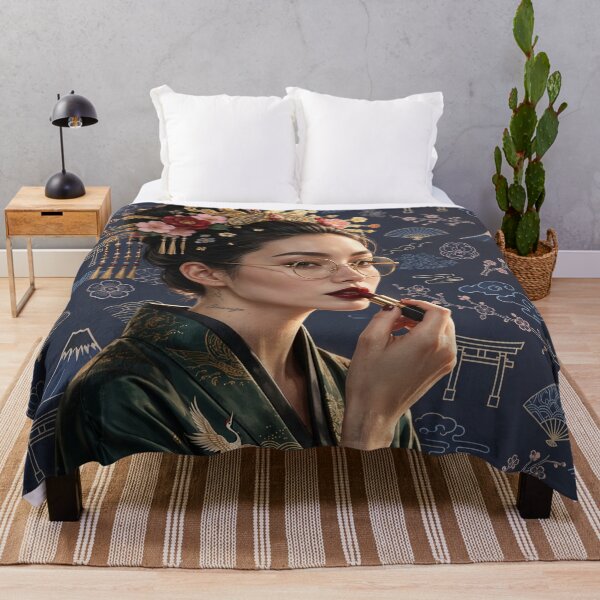 Item preview, Modern Japanese Geisha & Mount Fuji designed and sold by LenNo9881.